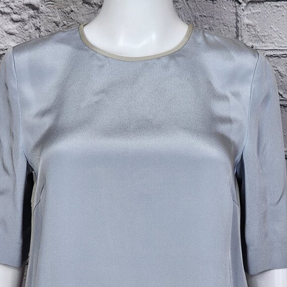 Jigsaw Silk Two Tone Blue and Grey Dress, Women's 4, NWT - Picture 1 of 9